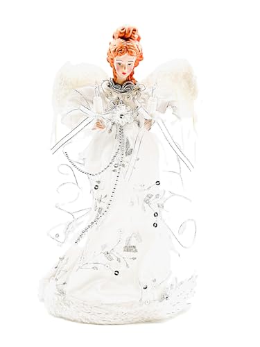 Vickerman Ice Palace Angel Christmas Tree Topper, 12" with Clear Lights