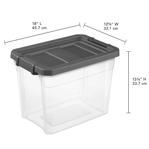 30 Quart Storage Bins with Latching Lids - 6 Pack - Modular Stackable Containers