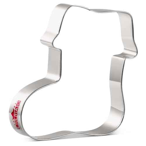 LILIAO Christmas Stocking Cookie Cutter, 4.1 inches, Stainless Steel, by J.Cookies