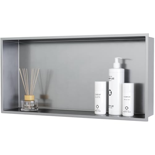 OLNGYUE Brushed Nickel Stainless Steel Recessed Shower Niche 24x12 inch Wall Shelf