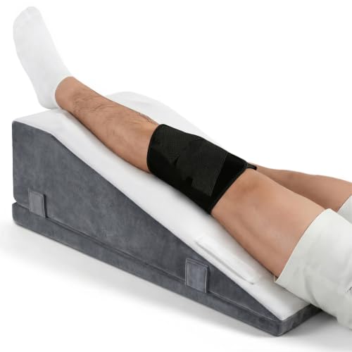 Hapiclody Single Leg Elevation Pillow for Post-Surgery Knee Recovery, Adjustable Height Support Wedge