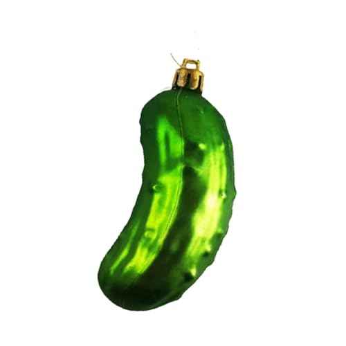 NJN 4Pcs Christmas Pickle Ornament, Shatterproof Plastic Ornaments for Christmas Tree, Traditional German Xmas Decoration