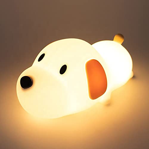 Night Light for Kids,Cute Silicone Nursery Puppy Lamp for Baby and Toddler,Animal NightLight for Boys and Girls,Squishy Night Lamp for Bedroom,Kawaii Bedside Lamp for Kids Room(Puppy)