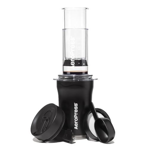 AeroPress Go Plus Portable Coffee Maker Kit - Black, Travel Coffee System
