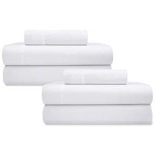 Twin XL Organic Cotton Sheet Set - Bright White 2 Pack - California Design Den