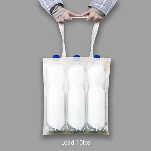 Medium Beige Cotton Tote Bags 24-Pack - Reusable Eco-Friendly Grocery & Gift Bags