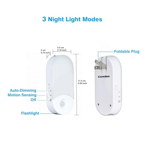 4-in-1 Power Outage Night Light Flashlight with Motion Sensor - 3 Pack