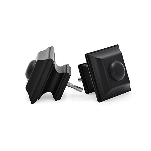 Ivilon Square Design Telescoping Curtain Rod 48-86 Inches Black - Easy Install