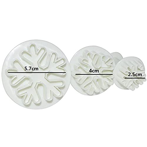 Snowflake Cookie Cutter,6PCS Snowflake Fondant Cutters Decorating Mold Embossing Tool Christmas Cookie Cutters Snowflake Plunger Cake Cutter