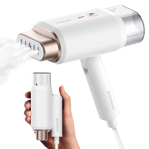 Portable Clothes Steamer with 2 Steam Levels - White-Gold