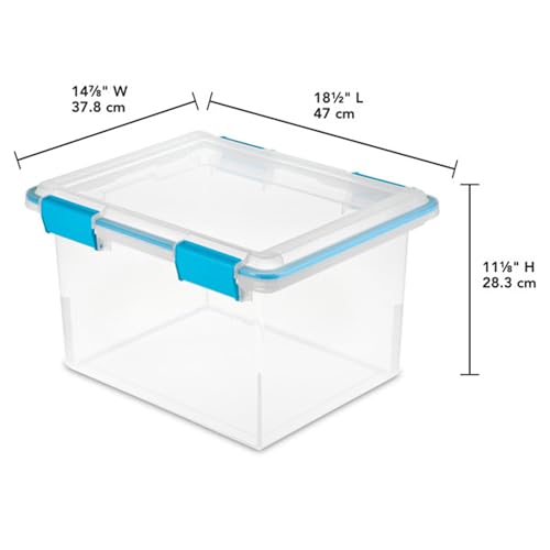Sterilite 32 Quart Gasket Storage Box with Lids - 4 Pack, Home & Office Organization