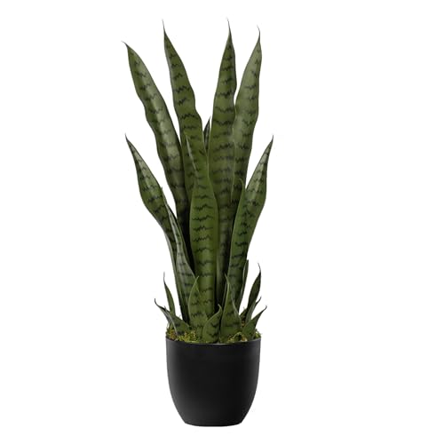 Artificial Snake Plant 28in Faux Sansevieria Indoor Outdoor Decor - Pet Safe