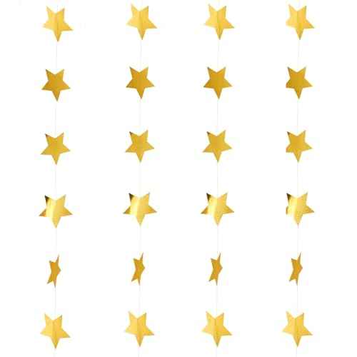 4 Pcs Star Garlands, Glitter Star Garlands Banner Decor£¬ Christmas Garlands, for Happy Birthday Decorations, Graduation Decorations, Wedding, Party Decor (4)