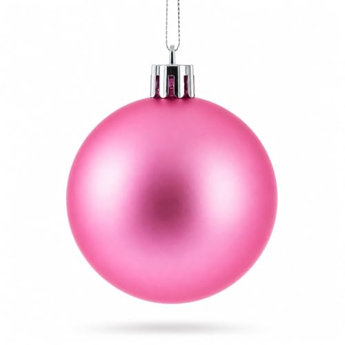 Pink Mini Plastic Christmas Ornaments Set of 40 - Holiday Tree Decorations