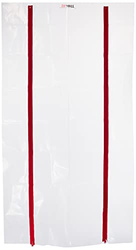 ZipWall ZipDoor ZDS Standard Dust Barrier Zipper Door Kit - 1 Pack, Red, Includes Double-Sided Tape
