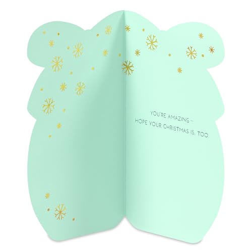 American Greetings Christmas Ornament Gift Card Holder with Envelope - You're Amazing Holiday Card, Festive Foil Accents, 4.625 x 6.75 Inches