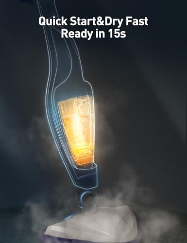 Aspiron 12-in-1 Aquamarine Steam Mop 1500W Detachable Handheld Floor Cleaner