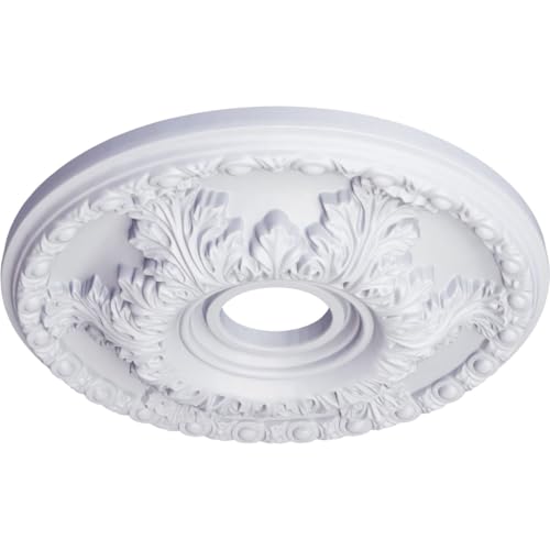 Primed 18-Inch Ceiling Medallion - Lightweight Polyurethane Decorative Accent