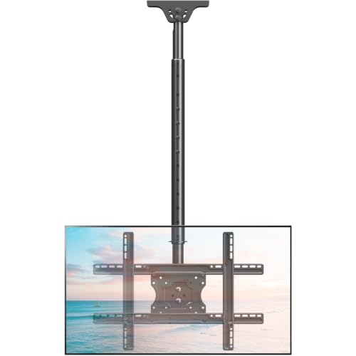 ELIVED Ceiling TV Mount for 37-75 Inch Screens, 360° Swivel, Height Adjustable 57"