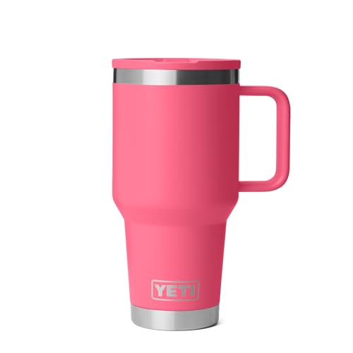 YETI Rambler 30 oz Travel Mug with Flip Straw Lid – Stainless Steel, Leakproof, Pink