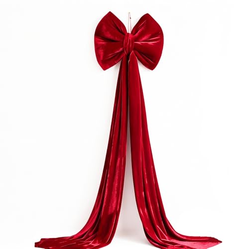 Large Oversized Bow Decoration Wine Red Velvet for Christmas Trees & Holiday Displays - Model THIS LISTING