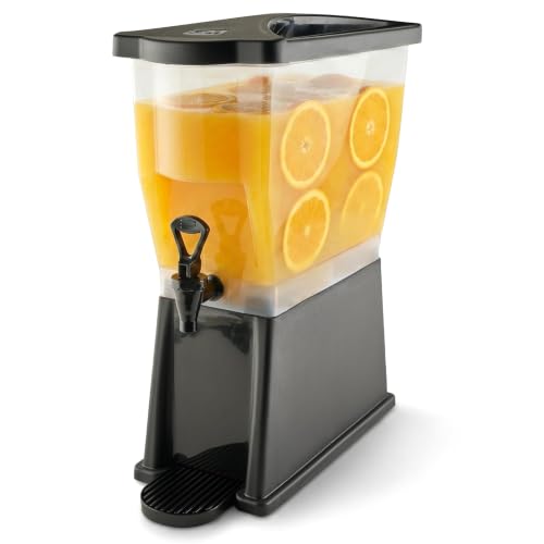 3 Gallon Slim Plastic Beverage Dispenser with Drip-Free Faucet