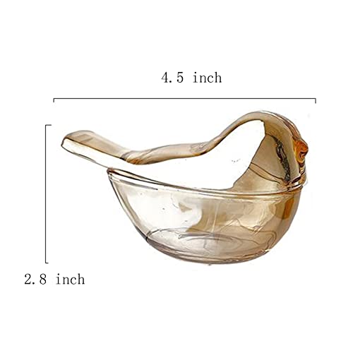 Small Amber Glass Jewelry Box Organizer, Bird Shape Ring Holder Earrings Organizer, Gift for Women Wife Mom, Birthday Wedding Christmas Valentine Gifts