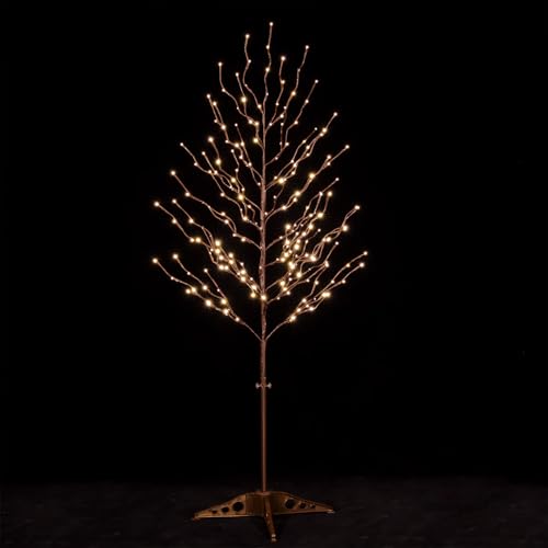 TYBEEU Star Light Tree Set 4ft, 5ft & 6ft with 600 Warm White LEDs - Indoor Outdoor Decor