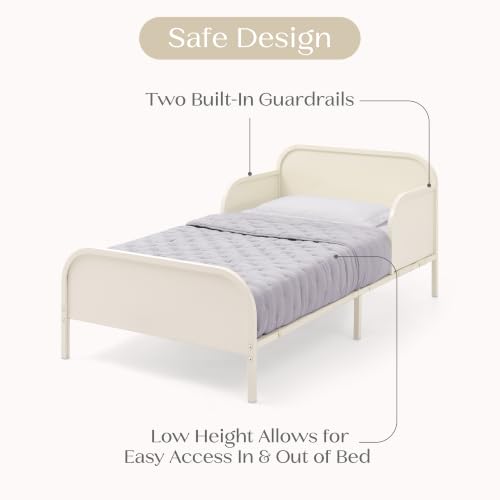 Delta Children Magic Magnet Toddler Bed with Book Storage - Oatmeal