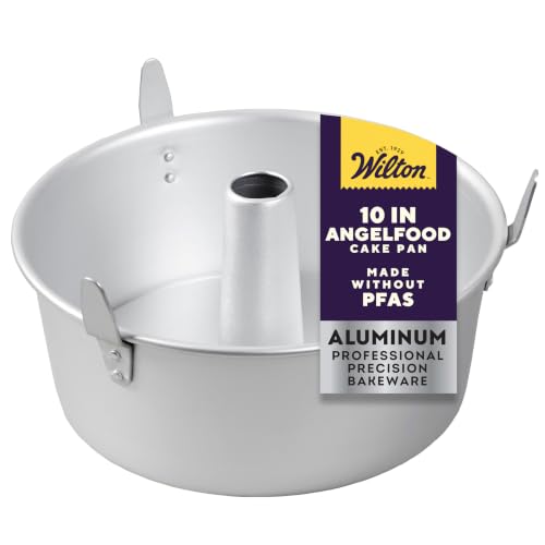 Wilton 10-Inch Aluminum Angel Food Tube Cake Pan, No PFAS, Durable Bakeware