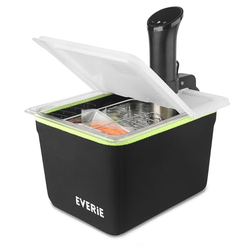 12 Quart Sous Vide Container with Collapsible Lid & Stainless Steel Rack - BPA-Free, NSF Approved, Includes Insulating Sleeve - Fits Anova & Instant Pot