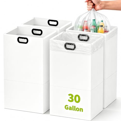 XiaBots 4 Pack Large Collapsible 30-Gallon Disposable Trash Cans for Parties & Events