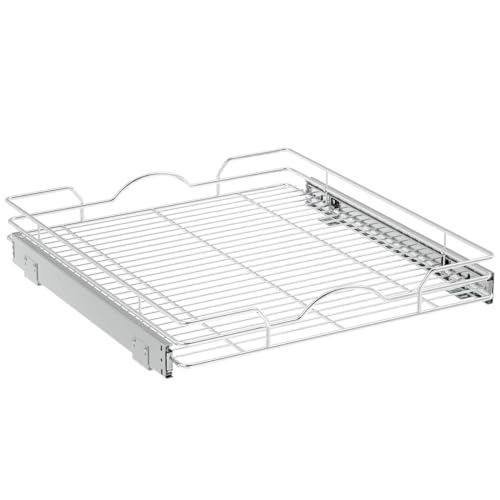 OCG 21" W x 21" D Pull Out Cabinet Organizer, 1 Tier, Chrome Finish