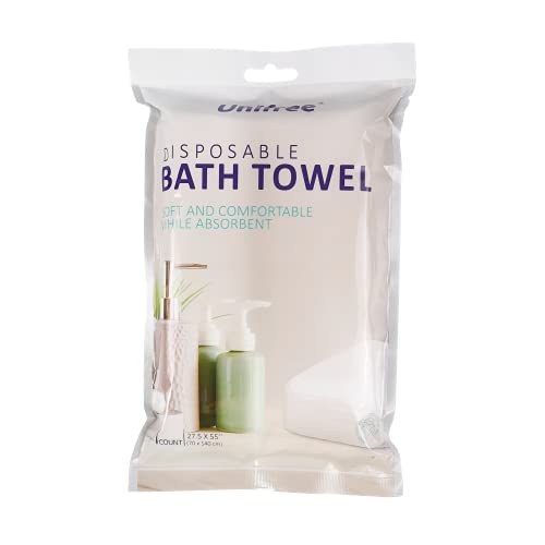Unifree 27.5 x 55 Inch Disposable Biodegradable Bath Towels, Pack of 20