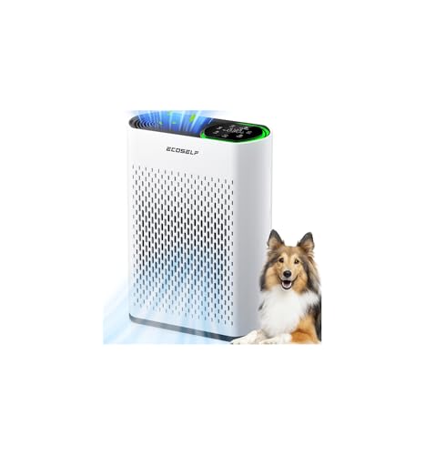 ECOSELF Large Room Air Purifier 2400 sq ft 3-Stage HEPA Auto & Sleep Mode White