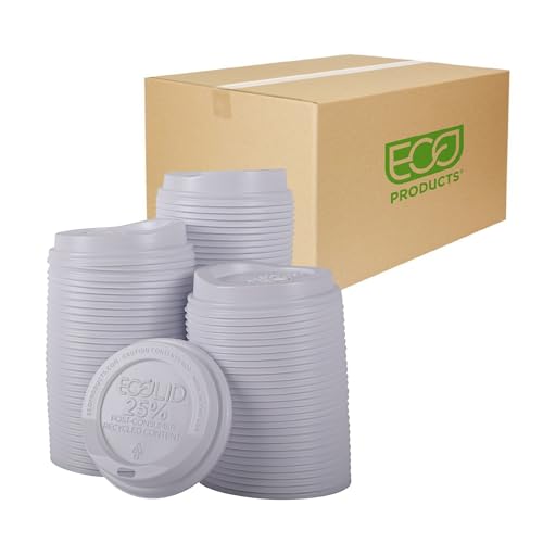 Recycled Coffee Cup Lids - White, 10-20oz, Case of 1000, Eco-Friendly, Made in USA