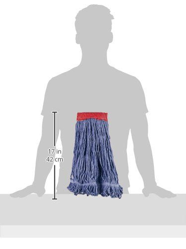 Amazon Basics Blue Large 5-Inch Loop-End Synthetic Mop Heads - 6-Pack
