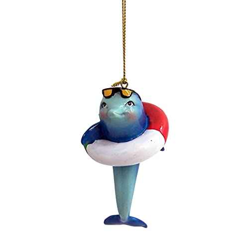 Swimming Dolphin Christmas Ornament, Holiday D?cor, Nautical Theme, 3.75 Inches