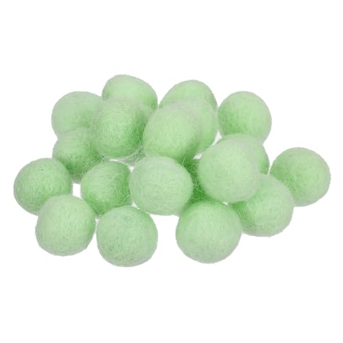 PATIKIL 20pcs 1.5cm Light Green Wool Felt Balls Beads