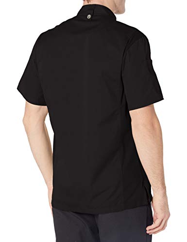 Chef Works Men's Springfield Chef Coat Black Large Uniform Kitchen Workwear