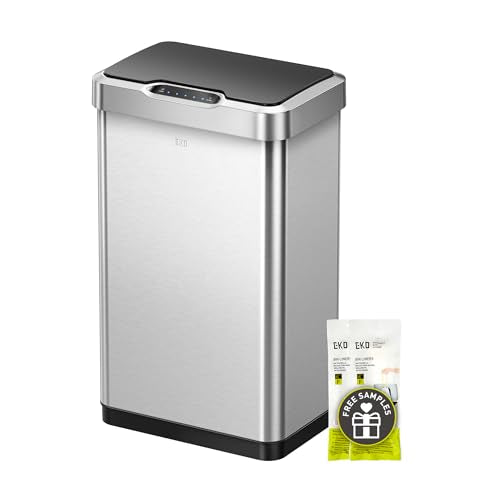 EKO Mirage-T 50L Touchless Motion Sensor Trash Can - Stainless Steel Variation