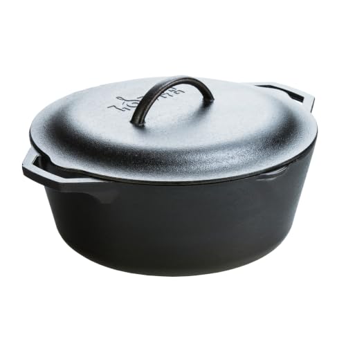 7 Quart Cast Iron Dutch Oven with Loop Handles - Versatile Oven-Safe Cookware