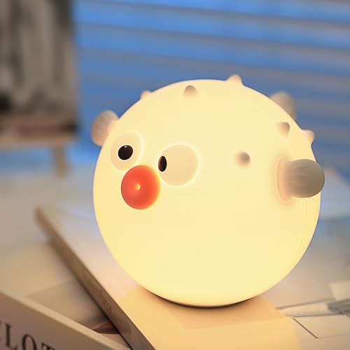 Anemonefish Night Light, Dimmable Nursery Fish Lamps, Super Squishy Silicone Touch Control RGB Night Lamp for Kids Adults, Used for Camping Party Room Decor(Anemonefish)