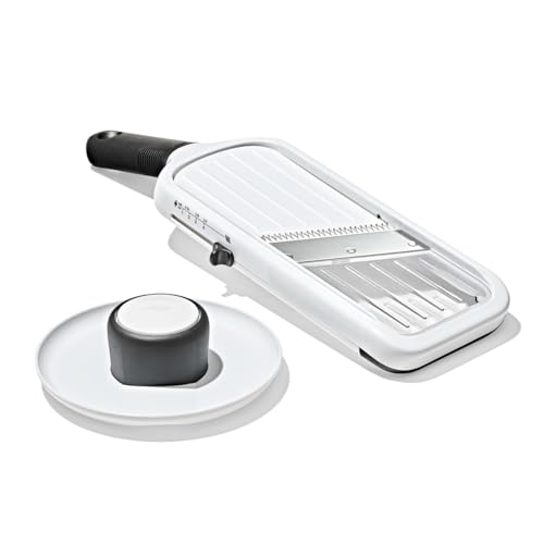 Handheld Mandoline Slicer with 5 Adjustable Blade Settings - Compact Kitchen Tool
