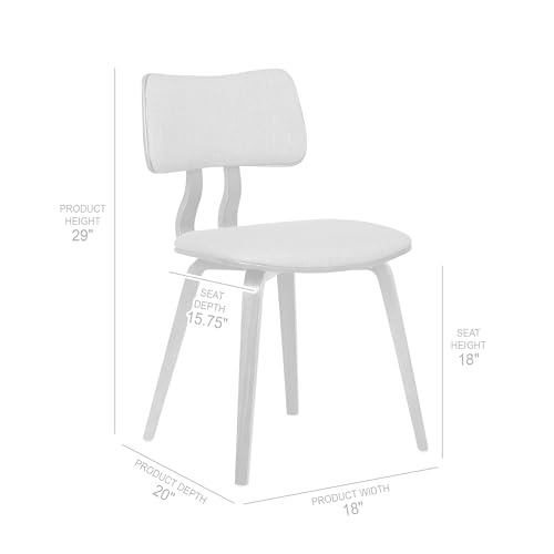 Armen Living Jaguar Mid-Century Dining Chair in Walnut Wood and Green Fabric - Variation: Green/Walnut / Single