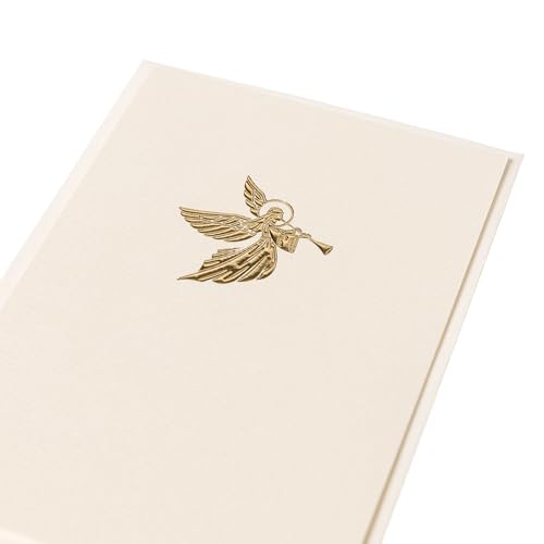 Graphique Angel Cards Gift Set – 15 Blank Christmas Cards with Envelopes, Gold Foil & Embossed Angels
