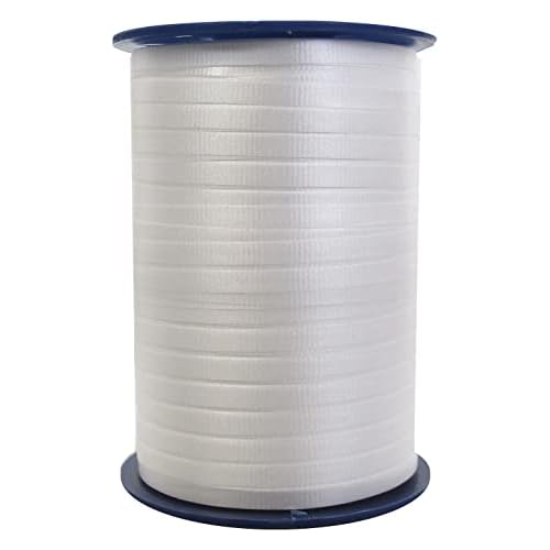 Morex Curling Ribbon 3/16" 500 Yds for Gift Wrapping, Balloon String, Birthday Parties, Holidays, Decorations, White