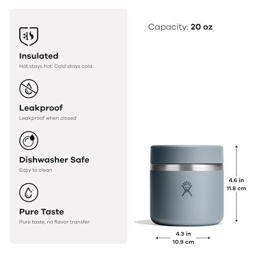 Hydro Flask Food Jar 20 Oz Shale Gray Insulated Leakproof Stainless Steel