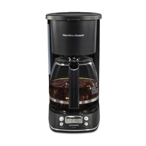 Hamilton Beach 12 Cup Programmable Drip Coffee Maker with 3 Brew Strengths - Hot & Iced Coffee