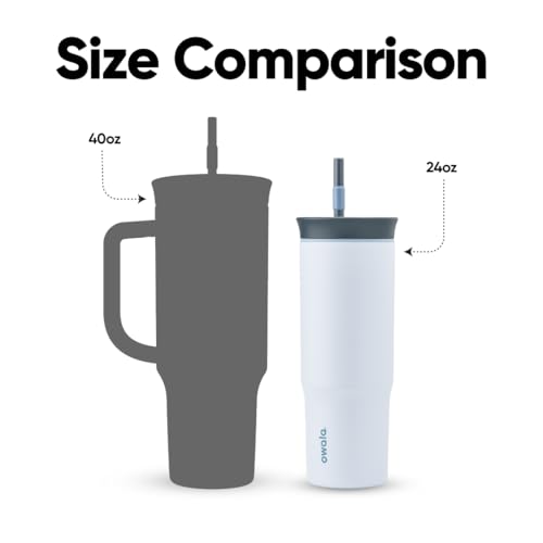 24 Oz Stainless Steel Water Bottle with Removable Straw - The Great Blue - Owala Tumbler